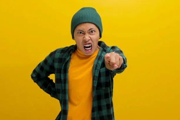 image of an angry person who want to swear